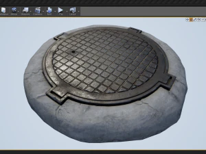 sewer hatch pack 1 low poly lods three texture options 3D Model