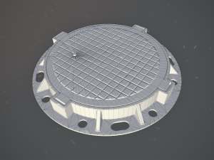 sewer hatch pack 1 low poly lods three texture options 3D मॉडल