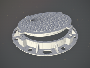 sewer hatch pack 1 low poly lods three texture options 3D मॉडल