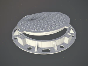 sewer hatch pack 1 low poly lods three texture options 3D Model