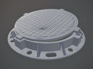 sewer hatch pack 1 low poly lods three texture options 3D मॉडल