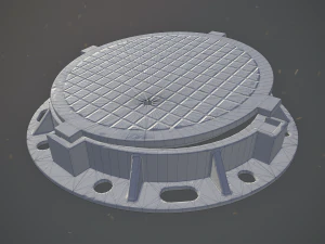 sewer hatch pack 1 low poly lods three texture options 3D Model