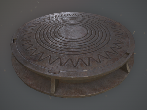 sewer hatch v4 low poly lods 3D मॉडल