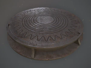 sewer hatch v4 low poly lods 3D Model
