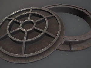 sewer hatch v4 low poly lods 3D Model