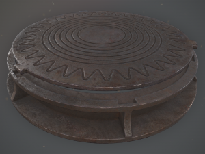 sewer hatch v4 low poly lods 3D मॉडल
