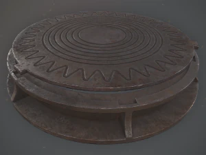 sewer hatch v4 low poly lods 3D Model