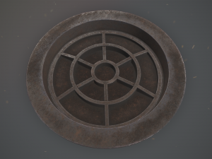 sewer hatch v4 low poly lods 3D मॉडल