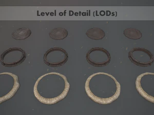 sewer hatch v4 low poly lods 3D Model