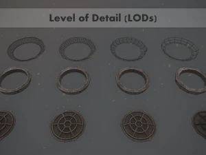 sewer hatch v4 low poly lods 3D Model