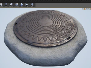 sewer hatch v4 low poly lods 3D Model