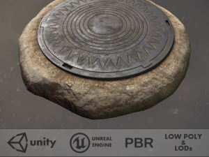 sewer hatch v5 low poly lods 3D मॉडल