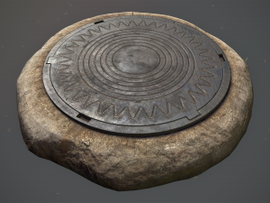 sewer hatch v5 low poly lods 3D Model