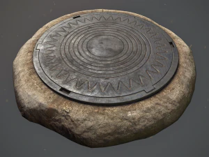 sewer hatch v5 low poly lods 3D Model