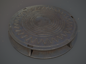 sewer hatch v5 low poly lods 3D Model