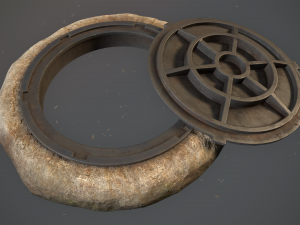 sewer hatch v5 low poly lods 3D Model
