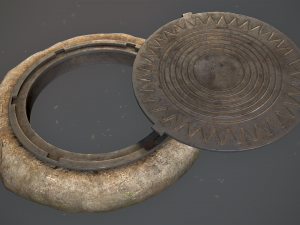 sewer hatch v5 low poly lods 3D Model