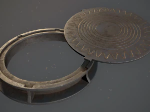 sewer hatch v5 low poly lods 3D Model