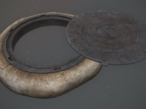 sewer hatch v5 low poly lods 3D Model