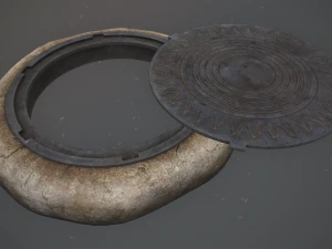 sewer hatch v5 low poly lods 3D Model