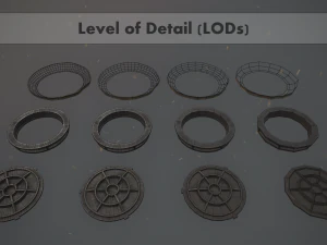 sewer hatch v5 low poly lods 3D Model