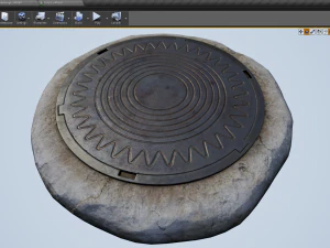 sewer hatch v5 low poly lods 3D Model