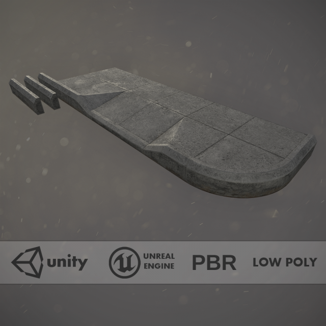 sidewalk set 1 modular low poly color options 3D 模型 .c4d .max .obj .3ds .fbx .stl .blend 