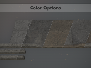 sidewalk set 1 modular low poly color options 3D 模型