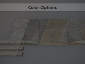 sidewalk set 1 modular low poly color options 3D Model