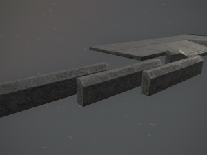 sidewalk set 1 modular low poly color options 3D 模型