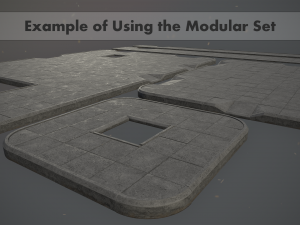 sidewalk set 1 modular low poly color options 3D 模型