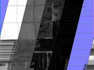 sidewalk set 1 modular low poly color options 3D Model