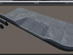sidewalk set 1 modular low poly color options 3D Model