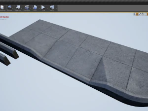 sidewalk set 1 modular low poly color options 3D Model