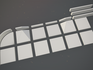 sidewalk set 1 modular low poly color options 3D 模型