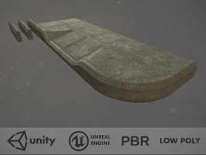 Gehweg-Set mit 2 modularen Low-Poly-Farboptionen 3D Modell