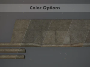 फुटपाथ सेट 2 मॉड्यूलर लो पॉली रंग विकल्प 3D मॉडल