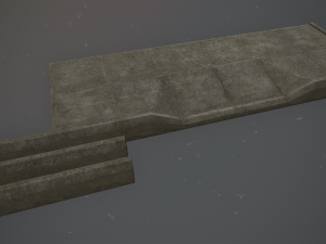 sidewalk set 2 modular low poly color options Modelo 3D