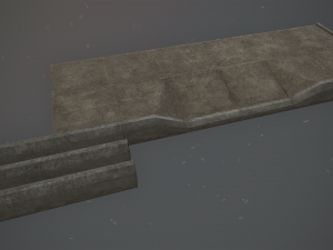 sidewalk set 2 modular low poly color options Modelo 3D
