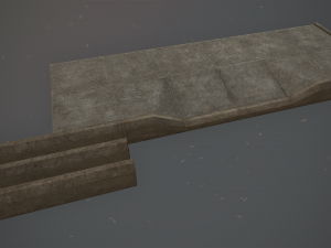 sidewalk set 2 modular low poly color options Modelo 3D