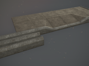 sidewalk set 2 modular low poly color options Modelo 3D