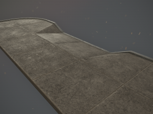 sidewalk set 2 modular low poly color options Modelo 3D