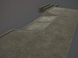 sidewalk set 2 modular low poly color options Modelo 3D