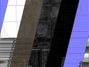 sidewalk set 2 modular low poly color options Modelo 3D