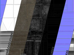 फुटपाथ सेट 2 मॉड्यूलर लो पॉली रंग विकल्प 3D मॉडल