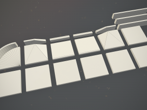 sidewalk set 2 modular low poly color options Modelo 3D