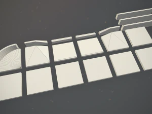 फुटपाथ सेट 2 मॉड्यूलर लो पॉली रंग विकल्प 3D मॉडल