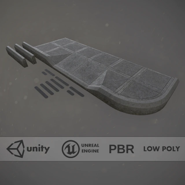 ensemble de trottoirs 3 options de couleurs modulaires low poly Modèle 3D .c4d .max .obj .3ds .fbx .stl .blend