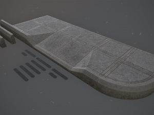 sidewalk set 3 modular low poly color options 3D मॉडल