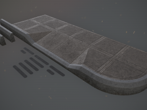 sidewalk set 3 modular low poly color options 3D मॉडल